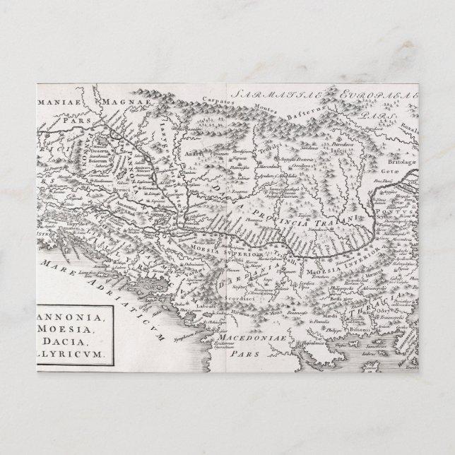 POSTAL MAPA: PANNONIA (Anverso)