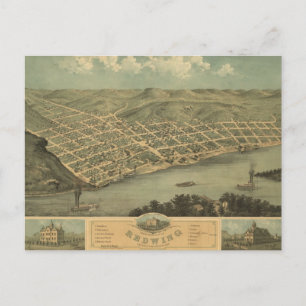 Postal Mapa Panorámico de Ala Roja MN 1868