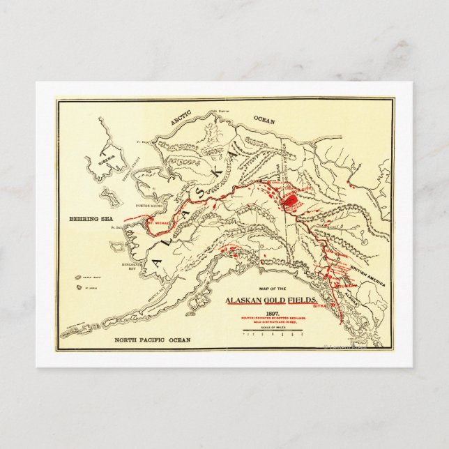 Postal Mapa Panorámico de Alaska (Anverso)
