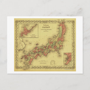 Postal Mapa panorámico de JapónJapón