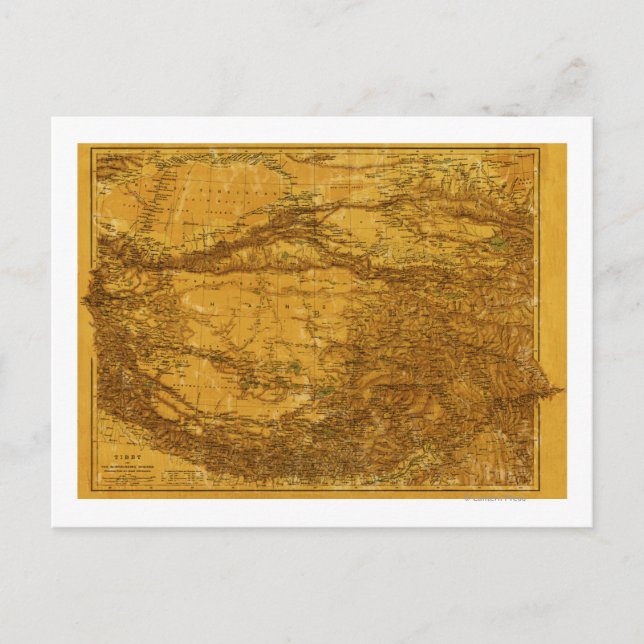 Postal Mapa Panorámico del Tíbet2 (Anverso)