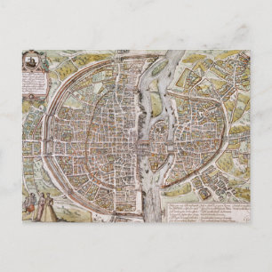POSTAL MAPA PARÍS, 1581