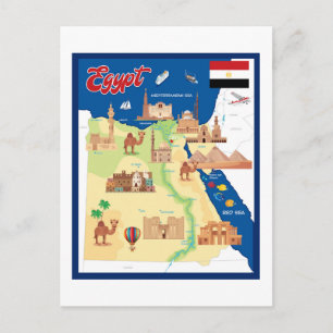 Postal Mapa personalizado de Egipto