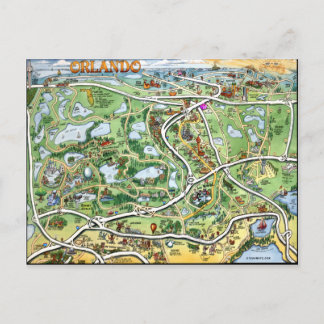 Postal Mapa Personalizado de Orlando Florida