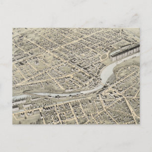 Postal Mapa pictórico antiguo de Nashua NH (1875)