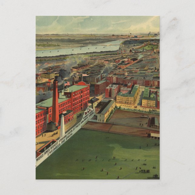 Postal Mapa pictórico de Boston (1902) (Anverso)