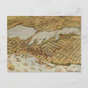 Postal Mapa pictórico de Vancouver BC (1898)