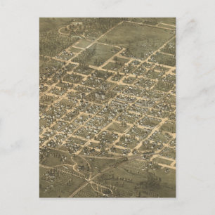 Postal Mapa pictórico vintage de Raleigh NC (1872)