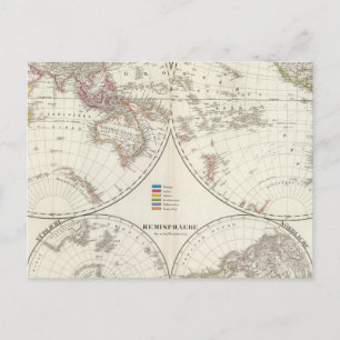 Postal Mapa Planiglob der Erde Atlas