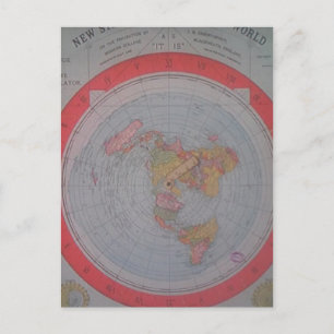 Postal Mapa plano de la Tierra