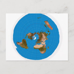 Postal Mapa plano de la Tierra - Proyección equivalente a