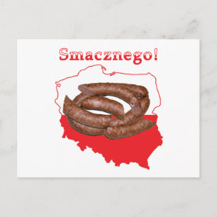 Postal Mapa polaco de Kielbasa Smacznego