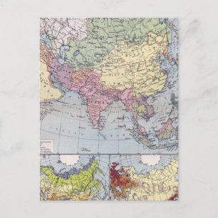 Postal Mapa político   Asia