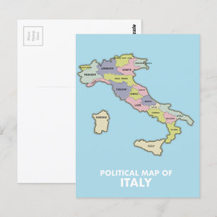 Postal Mapa político de Italia