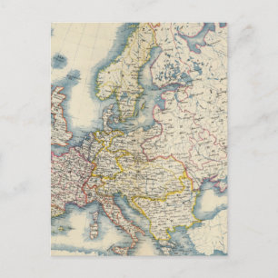 Postal Mapa político militar de Europa