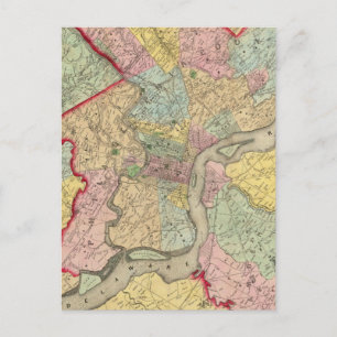 Postal Mapa Por La Ciudad De Filadelfia