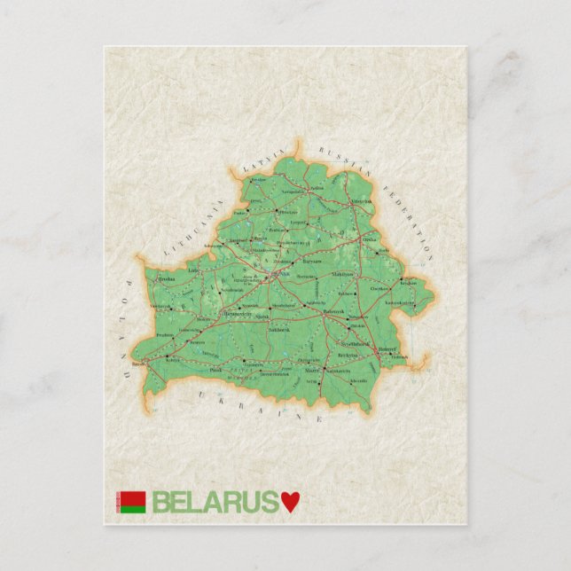 Postal MAPA POSTCARDS (HB) Bielorrusia (Anverso)