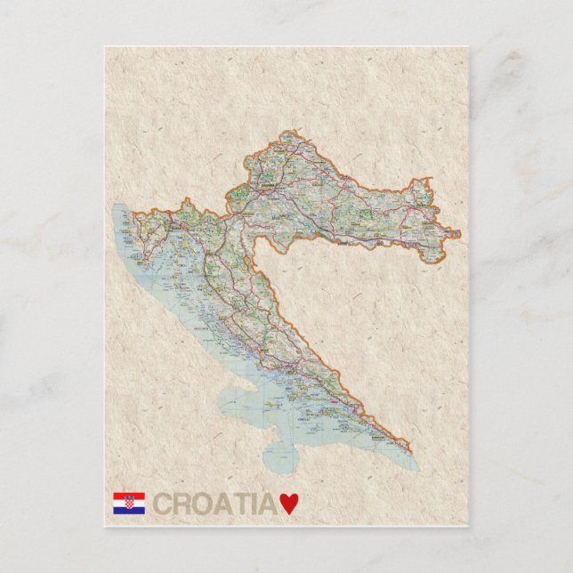 Postal MAPA POSTCARDS (HB) (HB) Croacia (Anverso)