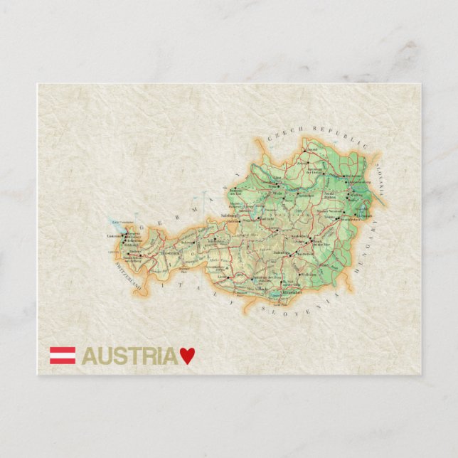 Postal MAPA POSTCARDS HH Austria (Anverso)
