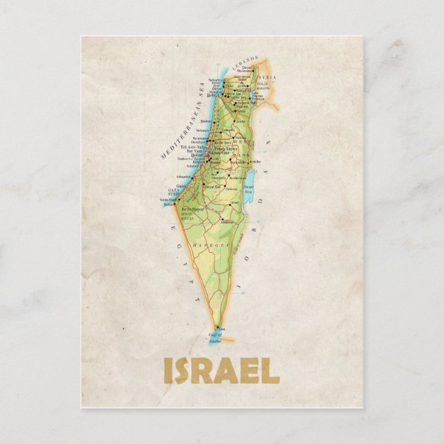 Postal MAPA POSTCARDS (HH) H Israel (Anverso)