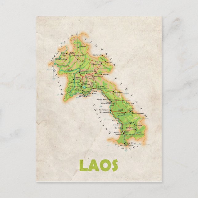Postal MAPA POSTCARDS HH Laos (Anverso)