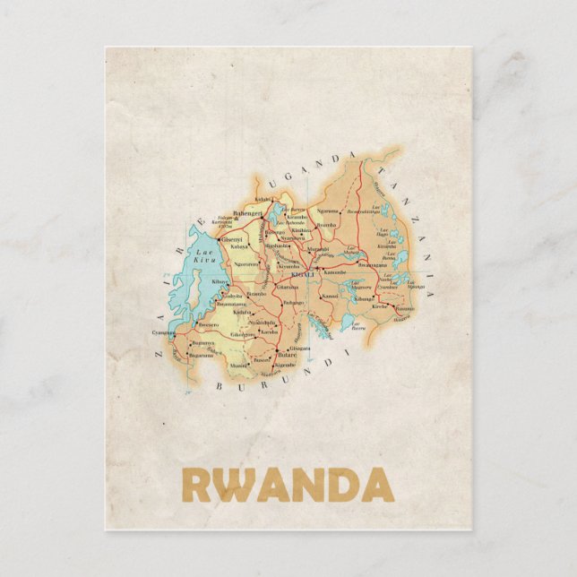 Postal MAPA POSTCARDS (HH) Ruanda (Anverso)