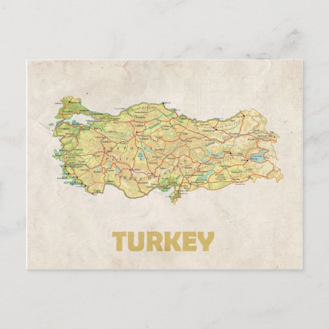 Postal MAPA POSTCARDS (HH) Turquía (Anverso)
