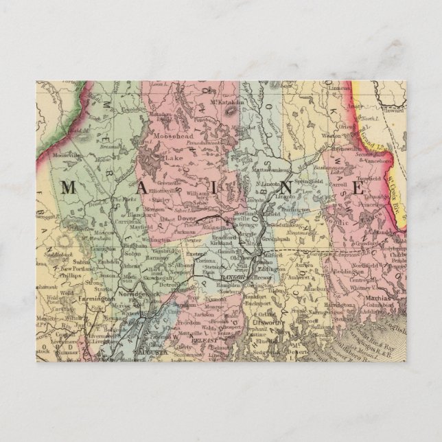 Postal Mapa principal de Mitchell (Anverso)