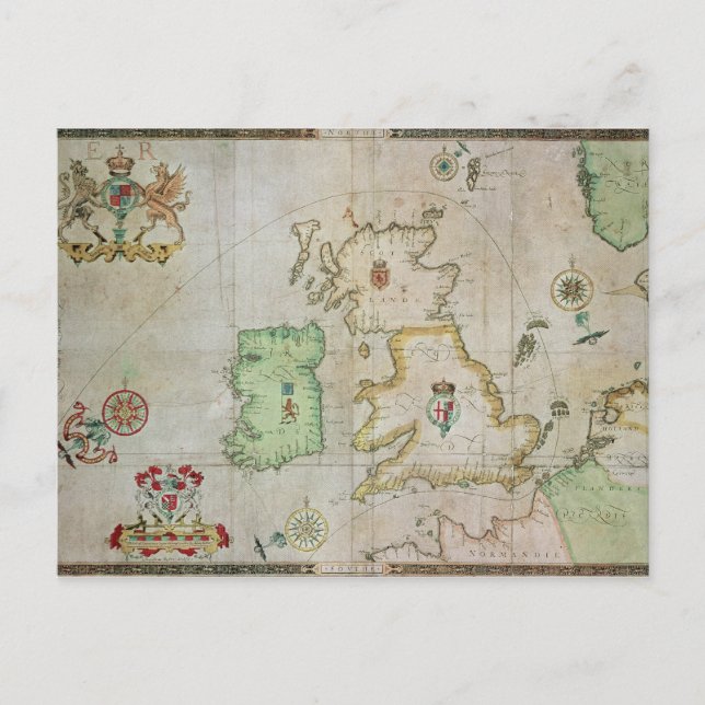 Postal Mapa que muestra la ruta de la flota Armada (Anverso)