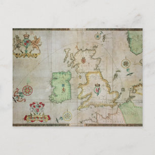 Postal Mapa que muestra la ruta de la flota Armada