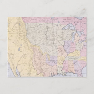Postal Mapa que muestra las localidades de las tribus ind