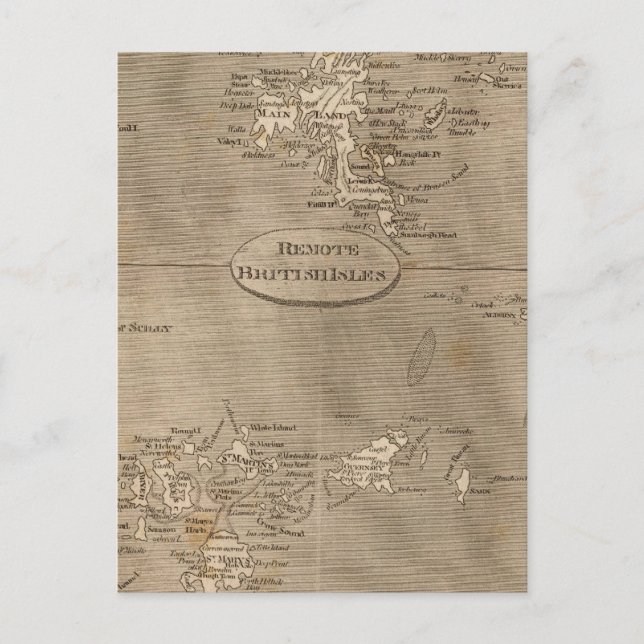 Postal Mapa remoto de las Islas Británicas por Arrowsmith (Anverso)