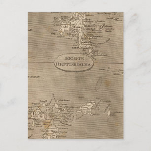 Postal Mapa remoto de las Islas Británicas por Arrowsmith