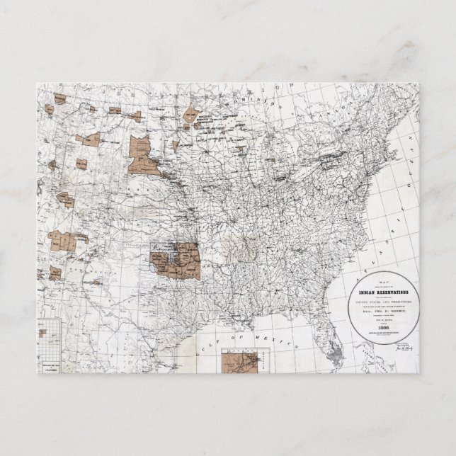 POSTAL MAPA: RESERVAS, 1888 (Anverso)