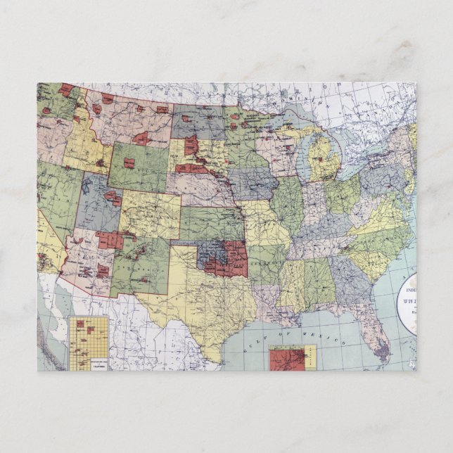 POSTAL MAPA: RESERVAS, 1892 (Anverso)