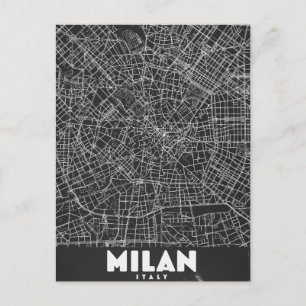 Postal Mapa Retro de Milán Italia