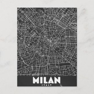 Postal Mapa Retro de Milán Italia