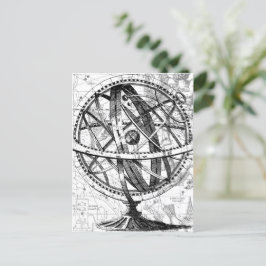 Postal Mapa retro intrincado de la cosecha de la tierra d