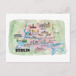 Postal Mapa retro vintage de Berlín Alemania