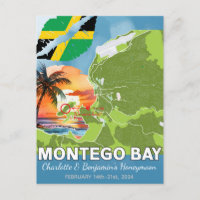 Mapa romántico de luna de miel de Montego Bay Jama