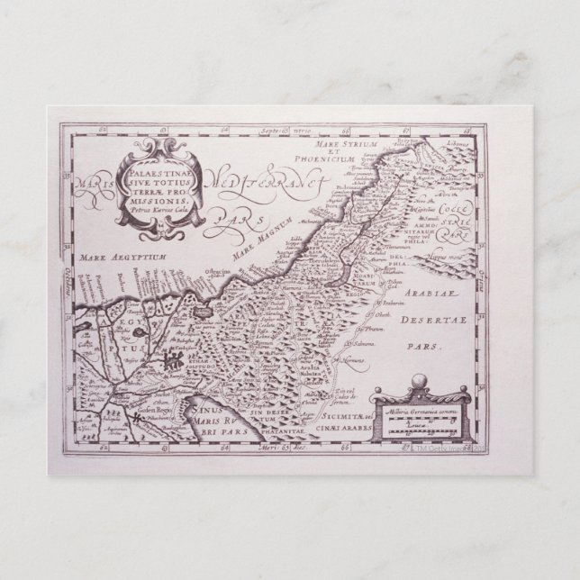 Postal Mapa sagrado de Palestina, la tierra prometida (Anverso)
