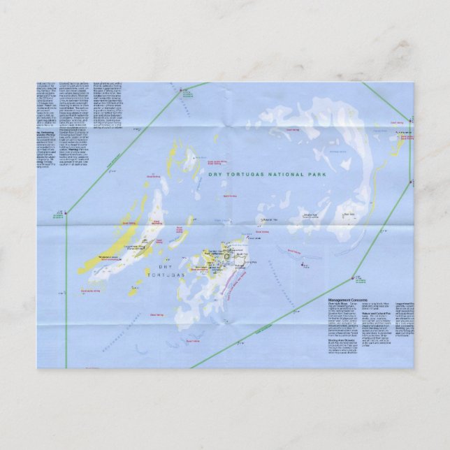 Postal Mapa seco de Tortugas (Anverso)