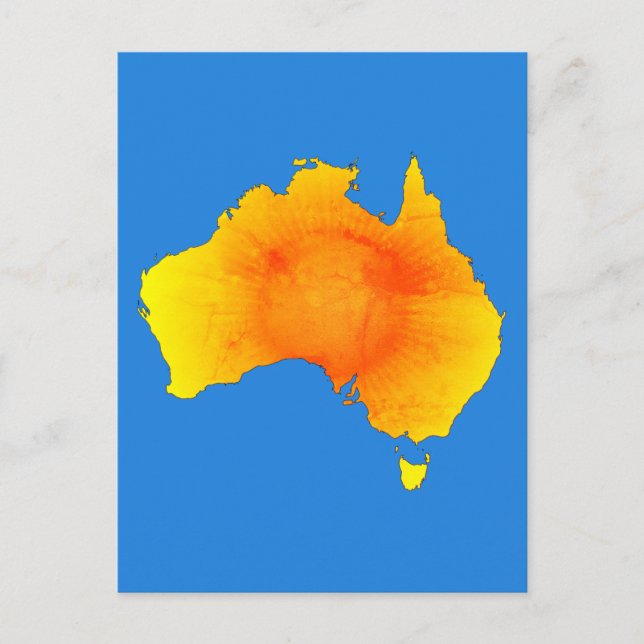 Postal Mapa soleado de Australia estilo vintage (Anverso)