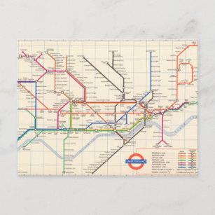 Postal Mapa subterráneo de Londres