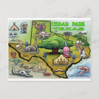 Postal Mapa TEXAS de Cedar Park