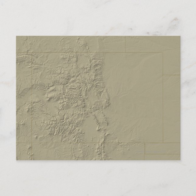 Postal Mapa topográfico de Colorado (Anverso)