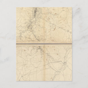 Postal Mapa topográfico de la región minera de Washoe