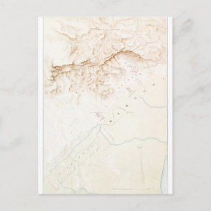 Postal Mapa topográfico de las ruinas del Poster Thebes