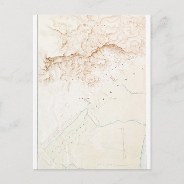 Postal Mapa topográfico de las ruinas del Poster Thebes (Anverso)