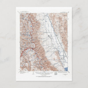 Postal Mapa Topográfico del Monte Whitney en California